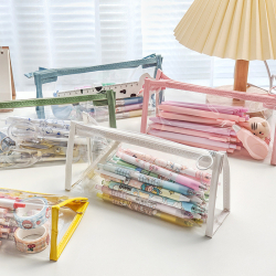 Students Transparent Pencil Case Mesh