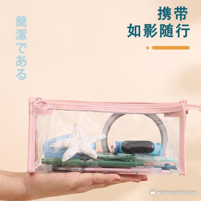 Students Transparent Pencil Case Mesh Pencil Bag For Kids Girls Gift Office School Supplies Kawaii Stationery Nylon Pencilcase