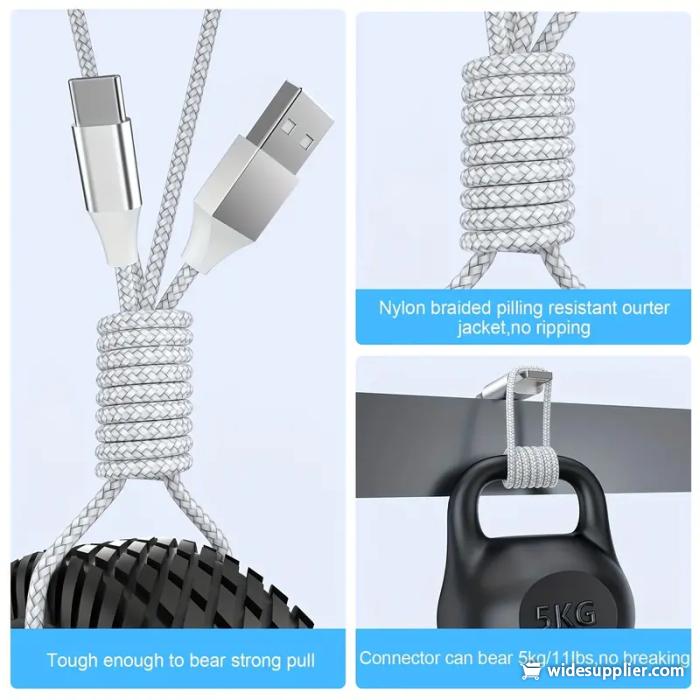 Cable USB tipo C de carga rápida de datos para Samsung Redmi Oneplus Cable de carga para teléfono móvil 5 uds./3 uds./1 ud.