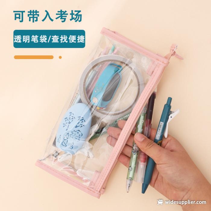 Students Transparent Pencil Case Mesh Pencil Bag For Kids Girls Gift Office School Supplies Kawaii Stationery Nylon Pencilcase