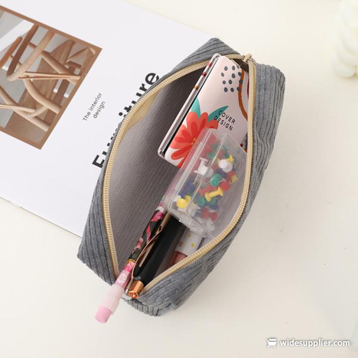 Corduroy Pencil Case Korean Stationery Pencil Pouch Estuche Escolar Shark Pen Case School Supplies Trousse Scolaire Pencilcase