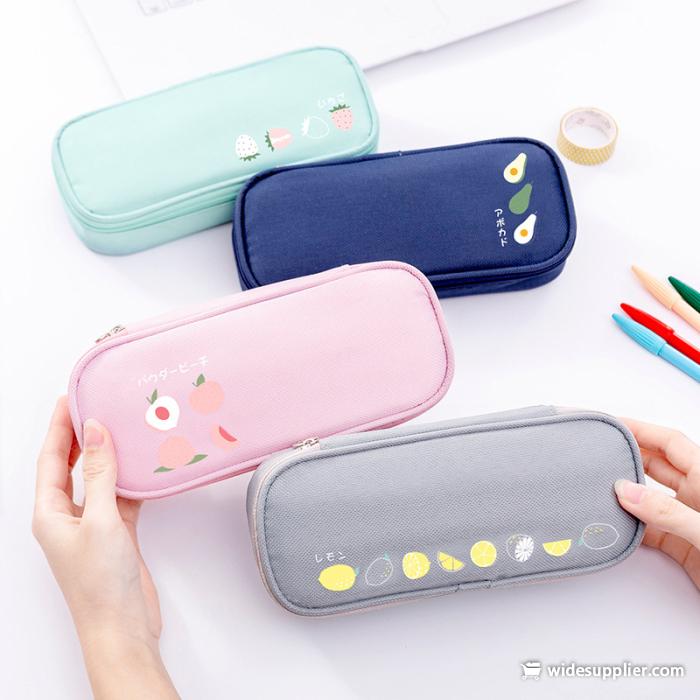 Multifunction Pencil Case School Fruit Avocado Pencil Cases for Boys Girls Canvas Pencil Box Bag Stationery Supplies kawaii