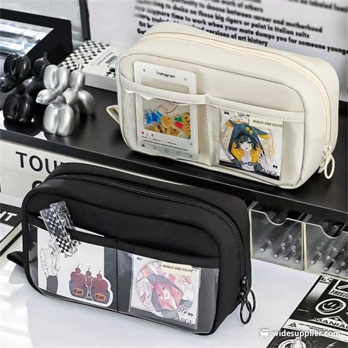 Large Capacity 3 Layers Pen Box Kawaii Pencil Cases Cute Pen Holder Pouch for Students Back to School Stationery Supplies