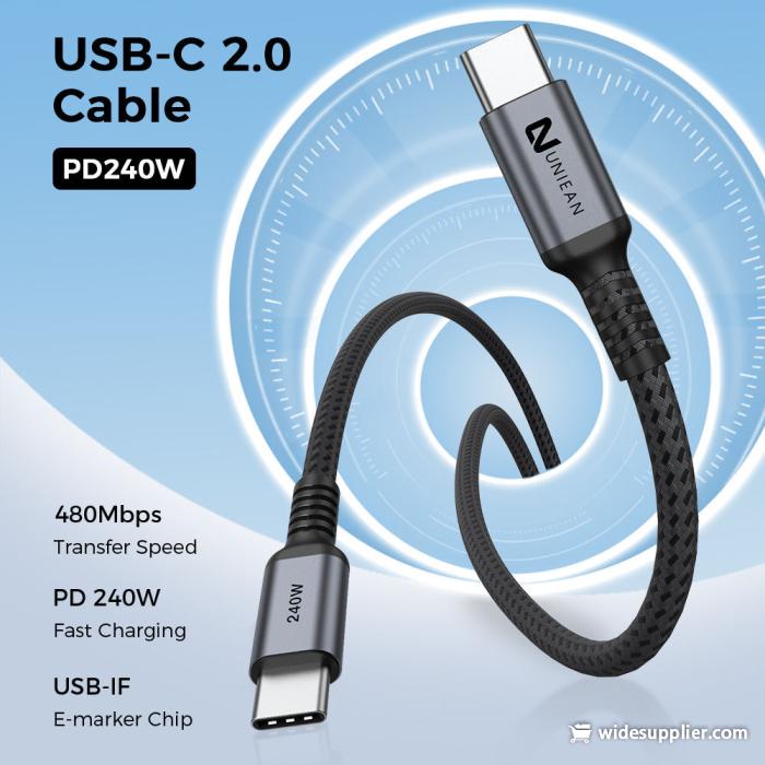 Braided USB Type-C USB2.0 data cable 1m/2m/3m PD fast charging data cable for Android phones and laptops