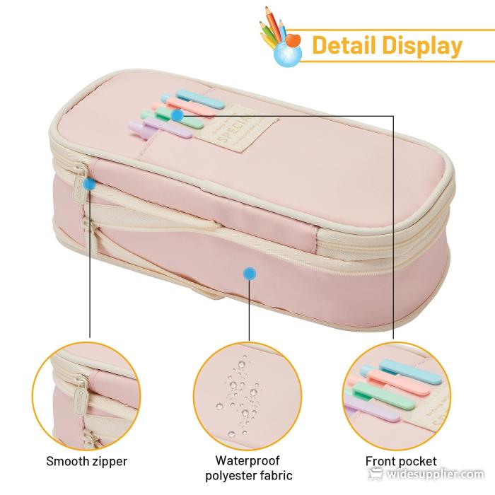 Creative pencil case Large Capacity Double Layers CPC Certification Safe Material School case Pouch Stationery for Girls