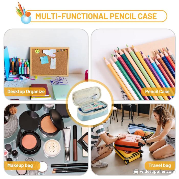 Large Capacity Pencil Cases Students Pencil Bag Pouch Holder Box for Girls Boy Office Stationery Organizer School Supplies